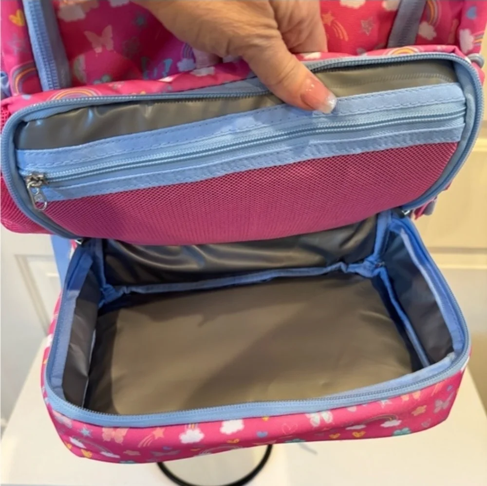 Bentgo Pink and Blue Rainbow & Butterflies Kids Backpack.